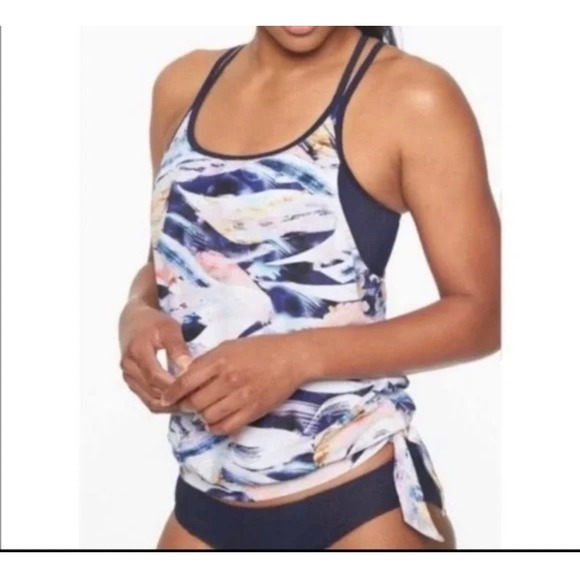 Athleta Other - Athleta Vivid Side Tie Tankini Swim Top Strappy UPF 50+ Quick Dry Size M beachy